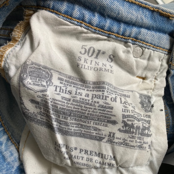 ARITZIA LEVI'S Premium 501 Shorts Light Wash Size 25 - Picture 9 of 10